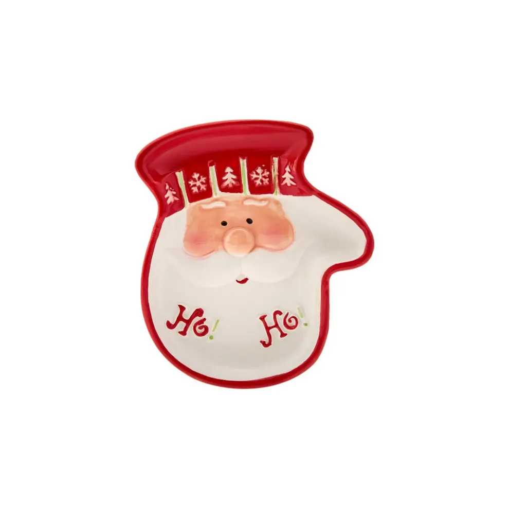 Karaca New Year Christmas Hoho Ceramic Snack Bowl, 17.8cmx12.7cmx2.5cm, Multi
