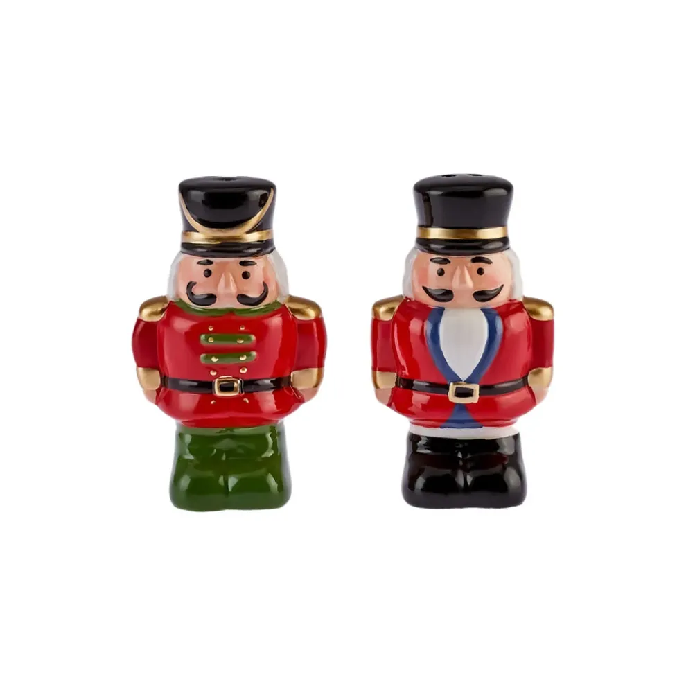 Karaca New Year Christmas Nutcracker Salt and Pepper Shaker, 10cm, Multi