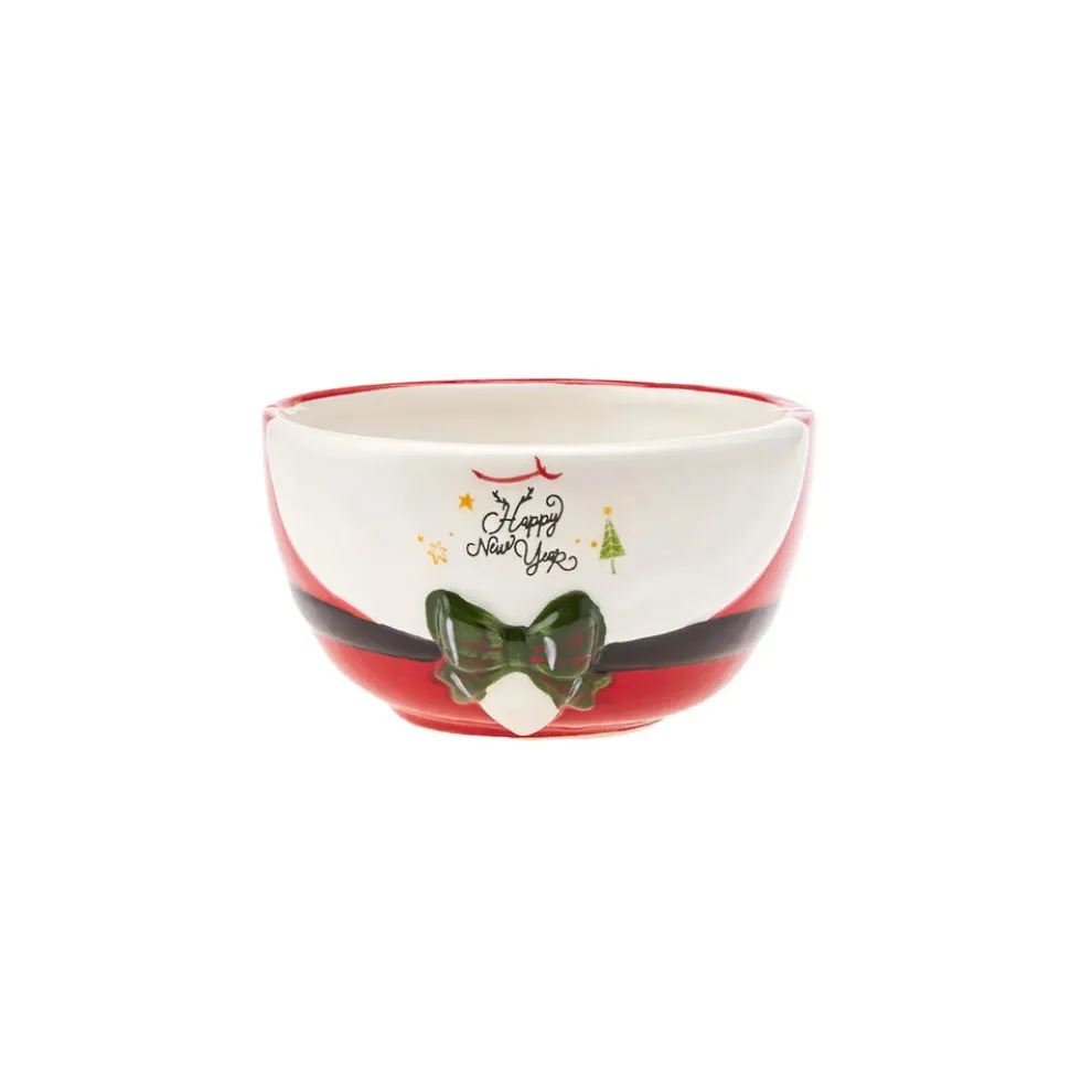Karaca New Year Christmas Ceramic CerealSoup Bowl, 12cm, Multi