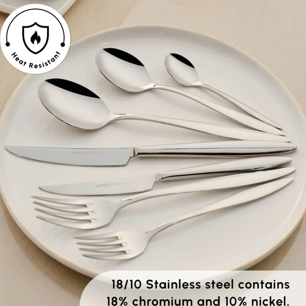 Karaca Novara 84-Piece Stainless Steel Cutlery Set for 12 People