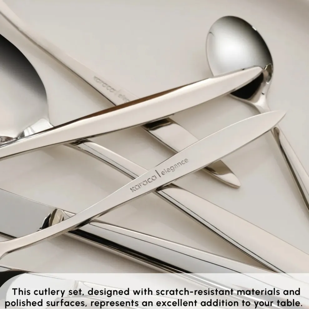 Karaca Novara 84-Piece Stainless Steel Cutlery Set for 12 People