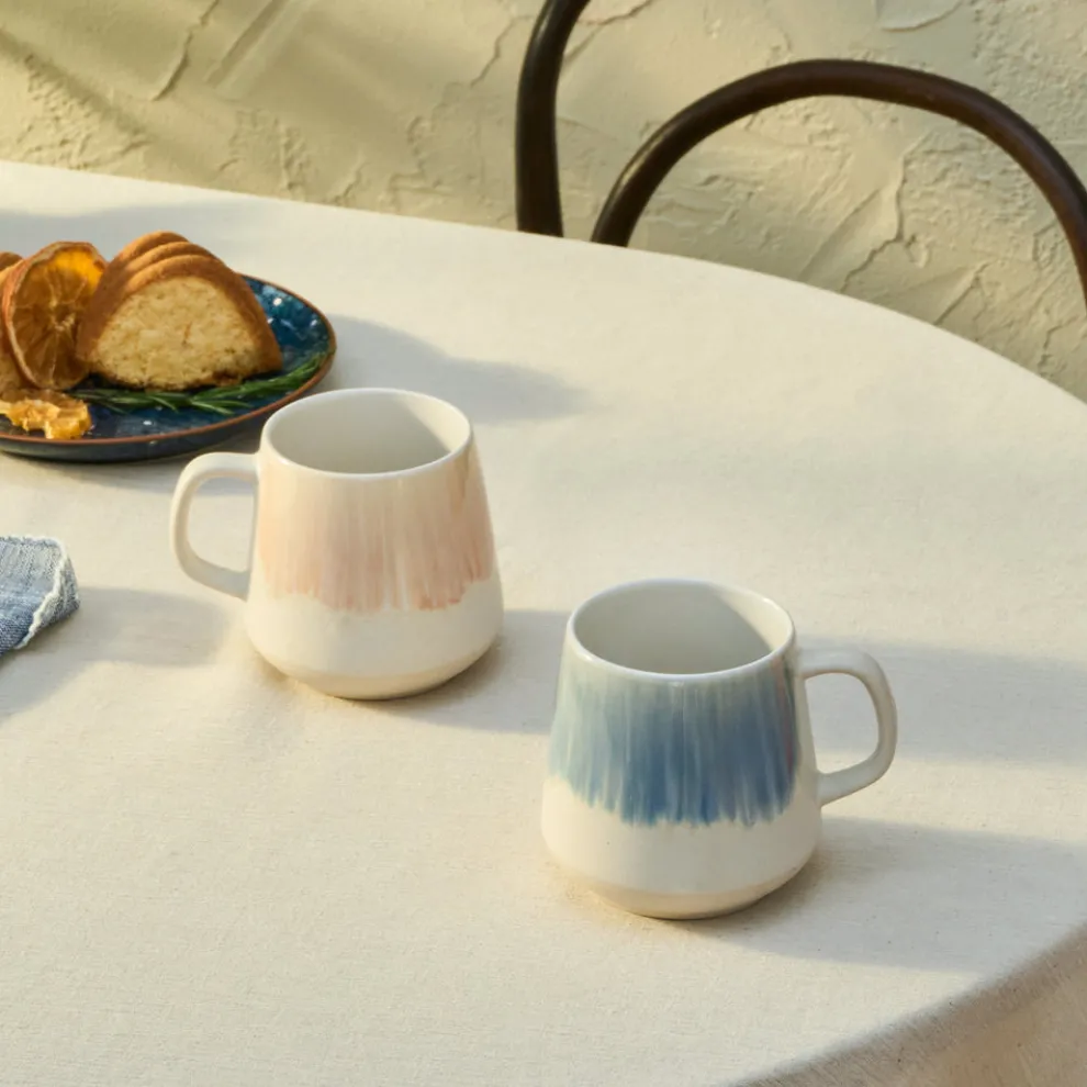 Karaca Okeanos 2 Piece Stoneware Mug Set, 400ml, Multi