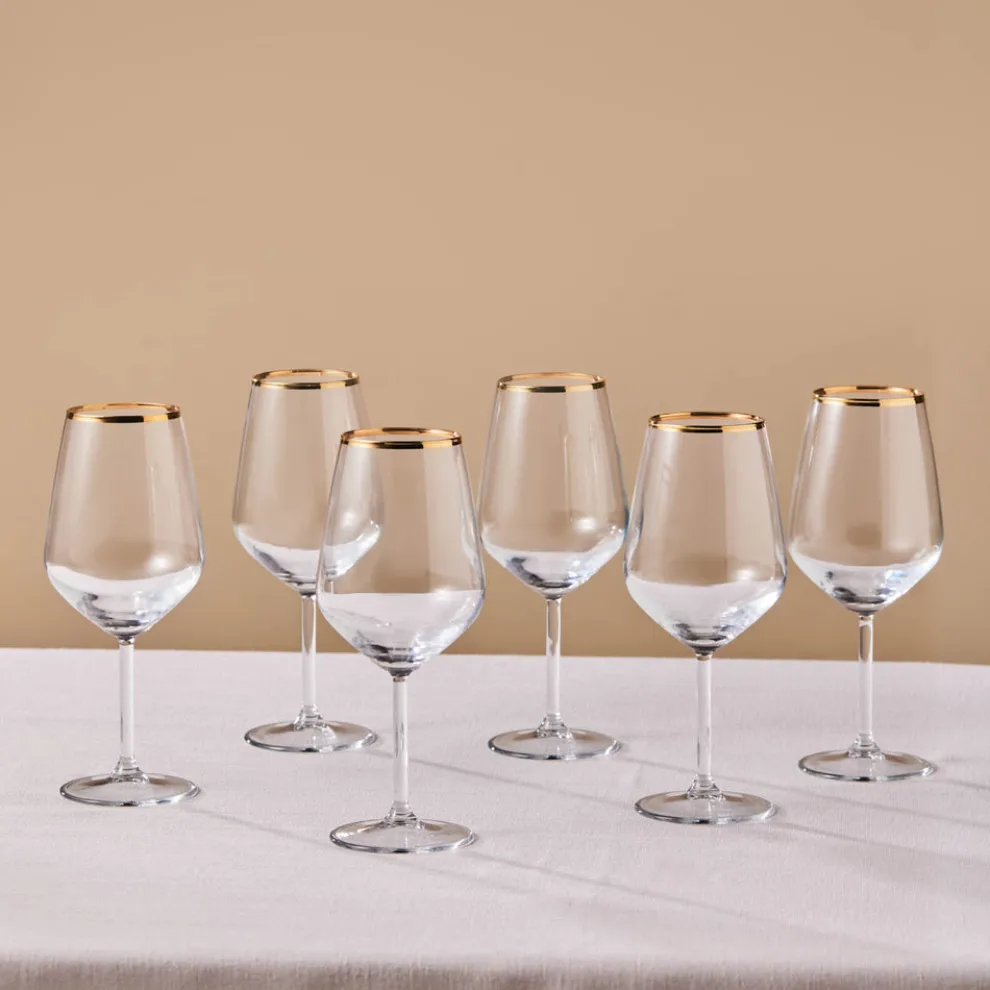 Karaca Orlando 6-Piece Wine Glass Set, 490ml, Multi