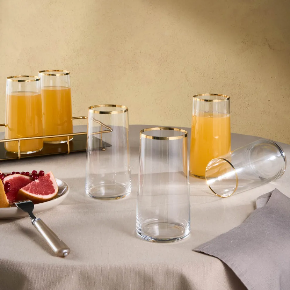 Karaca Orlando 6-Piece Highball Glass Set, 520ml, Multi