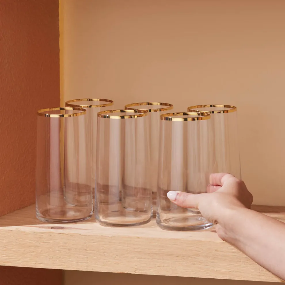 Karaca Orlando 6-Piece Highball Glass Set, 520ml, Multi