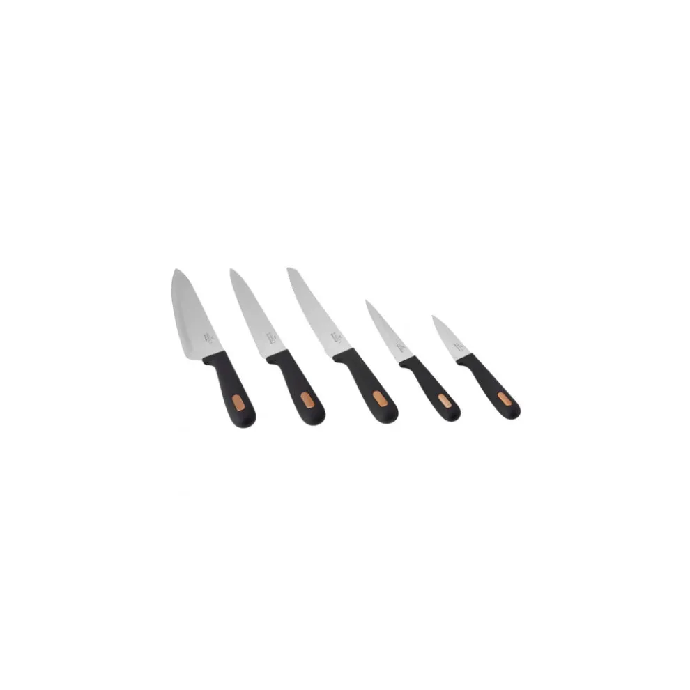 Karaca Overcut 5 Piece Knife Block Set, Black