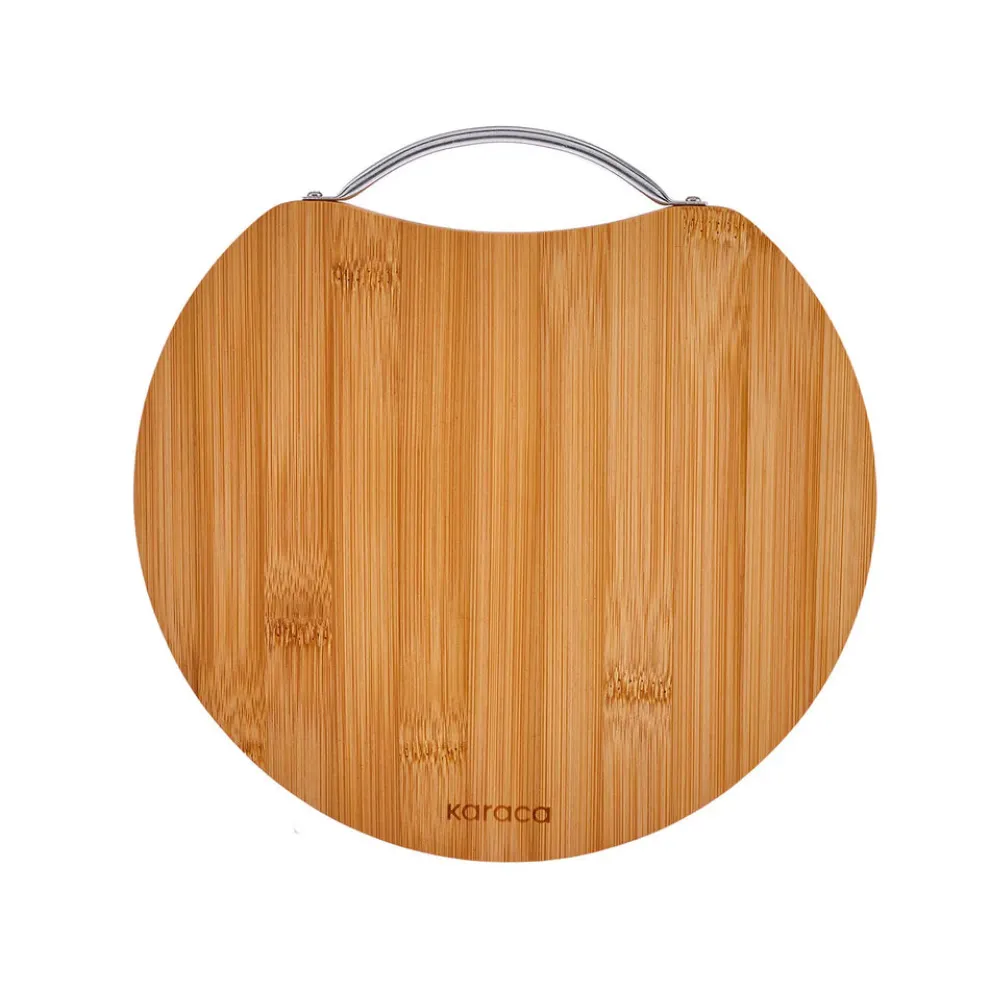 Karaca Owen Bamboo Round Chopping Board, Small, 25cmx25cm, Wood