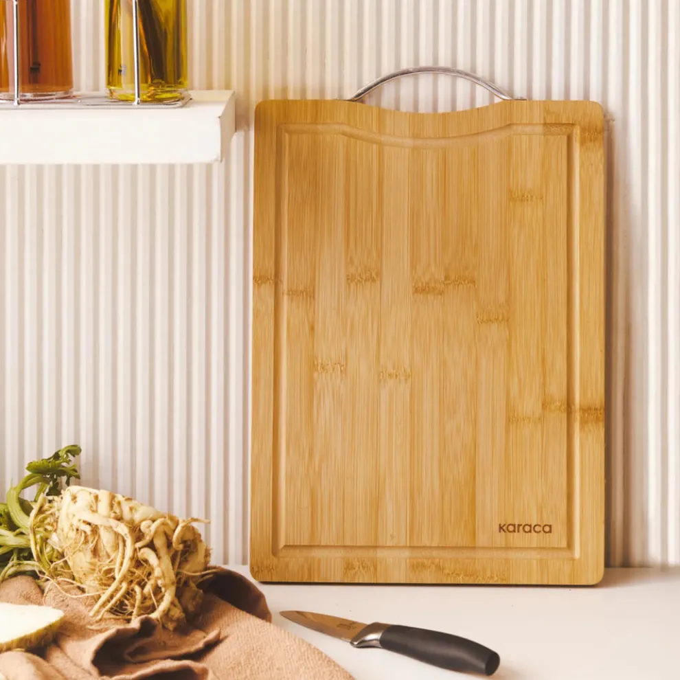Karaca Owen Bamboo Rectangle Chopping Board, Small, Wood