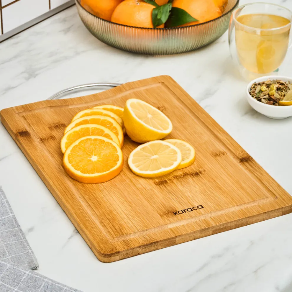 Karaca Owen Bamboo Rectangle Chopping Board, Large, Wood