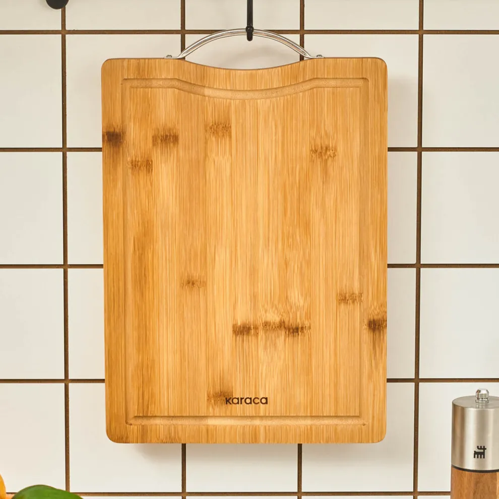 Karaca Owen Bamboo Rectangle Chopping Board, Large, Wood