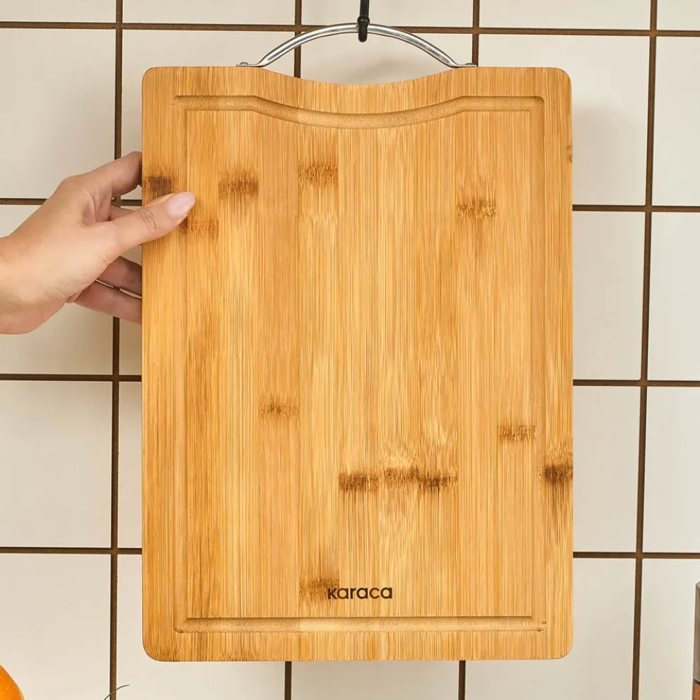 Karaca Owen Bamboo Rectangle Chopping Board, Large, Wood