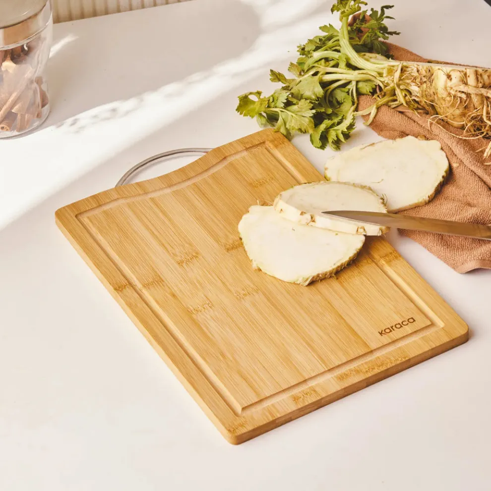 Karaca Owen Bamboo Rectangle Chopping Board, Large, Wood