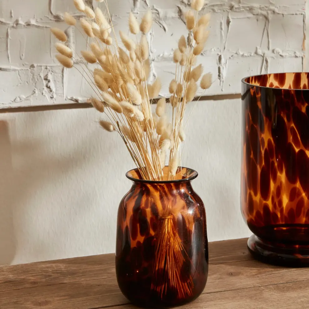 Karaca Patterned Glass Vase, Small, Multi