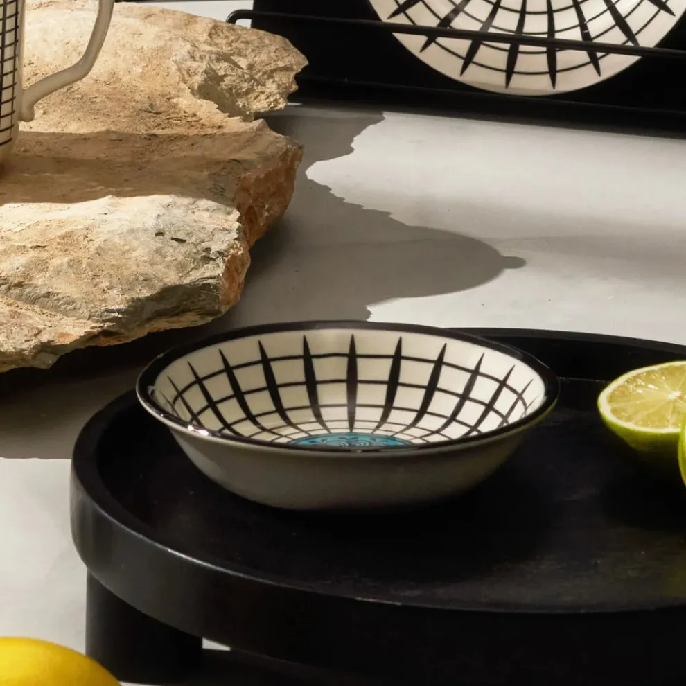 Karaca Paye Seljuk Collection Porcelain Snack Bowl, 14cm, Blue Multi