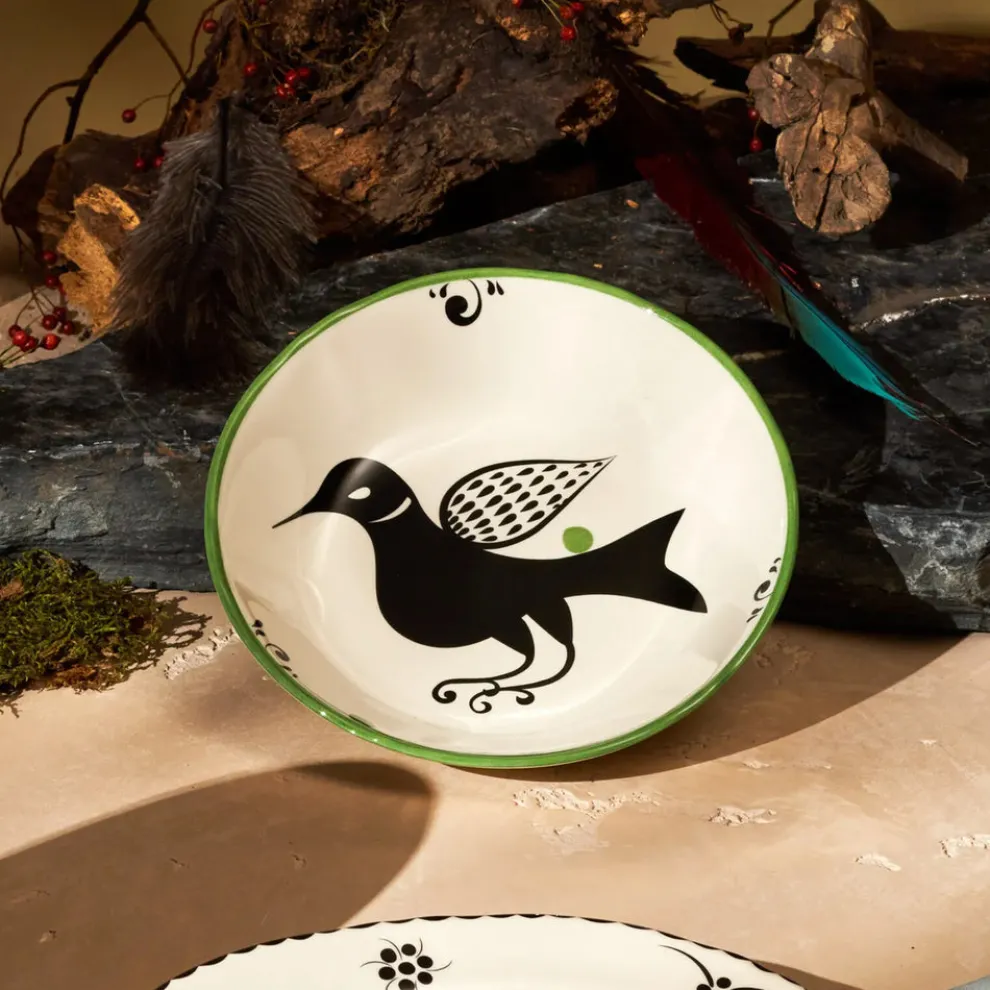 Karaca Paye Seljuk Collection Porcelain CerealSoup Bowl, 20cm, Green Multi