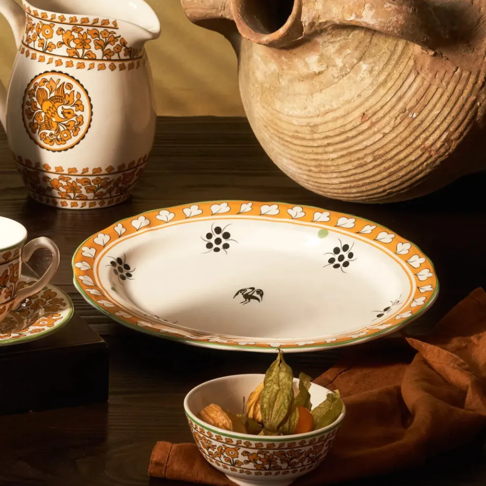 Karaca Paye Seljuk Collection Porcelain Serving Platter, 31cm, Yellow Multi