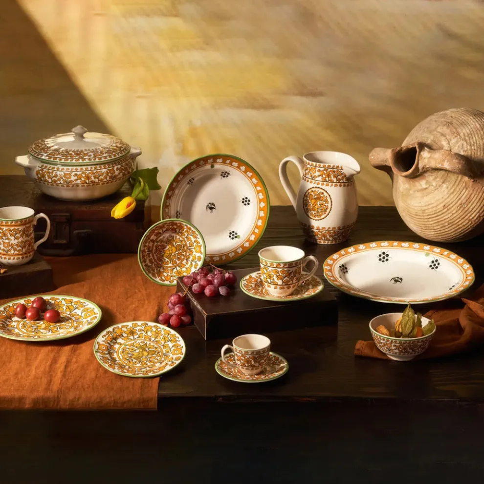 Karaca Paye Seljuk Collection Porcelain Serving Platter, 31cm, Yellow Multi