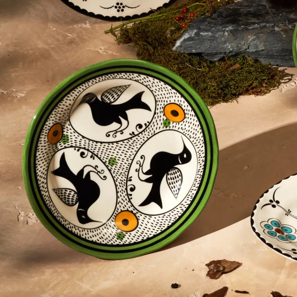 Karaca Paye Seljuk Collection Porcelain Side Plate, 21cm, Green Multi