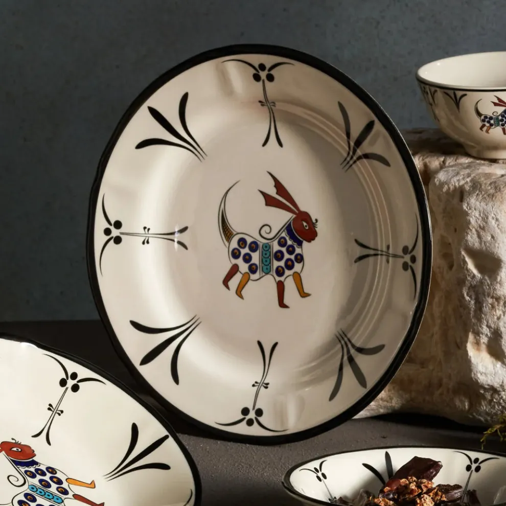 Karaca Paye Seljuk Collection Porcelain Dinner Plate, 26cm, White Multi