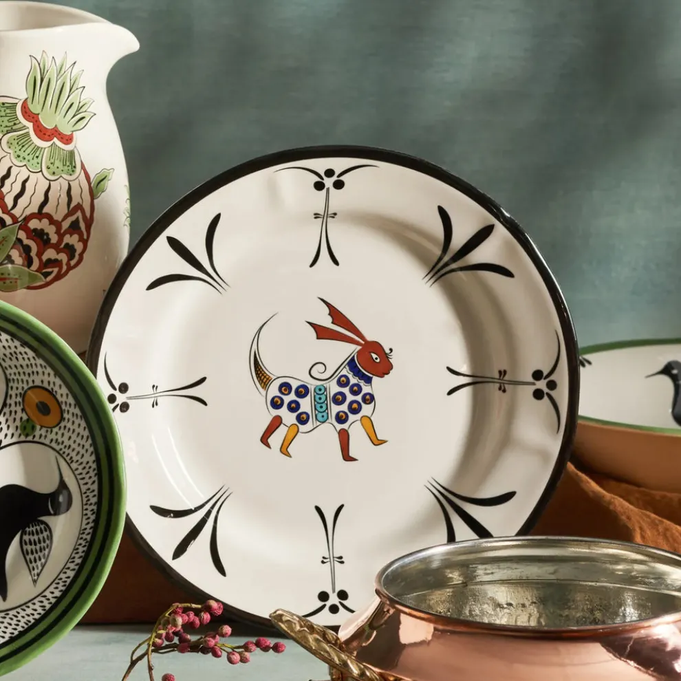 Karaca Paye Seljuk Collection Porcelain Dinner Plate, 26cm, White Multi