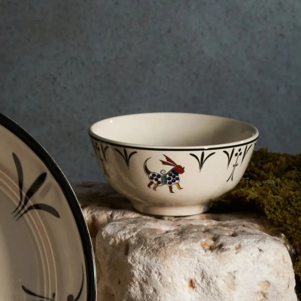 Karaca Paye Seljuk Collection Porcelain Snack Bowl, 12cm, Red Multi