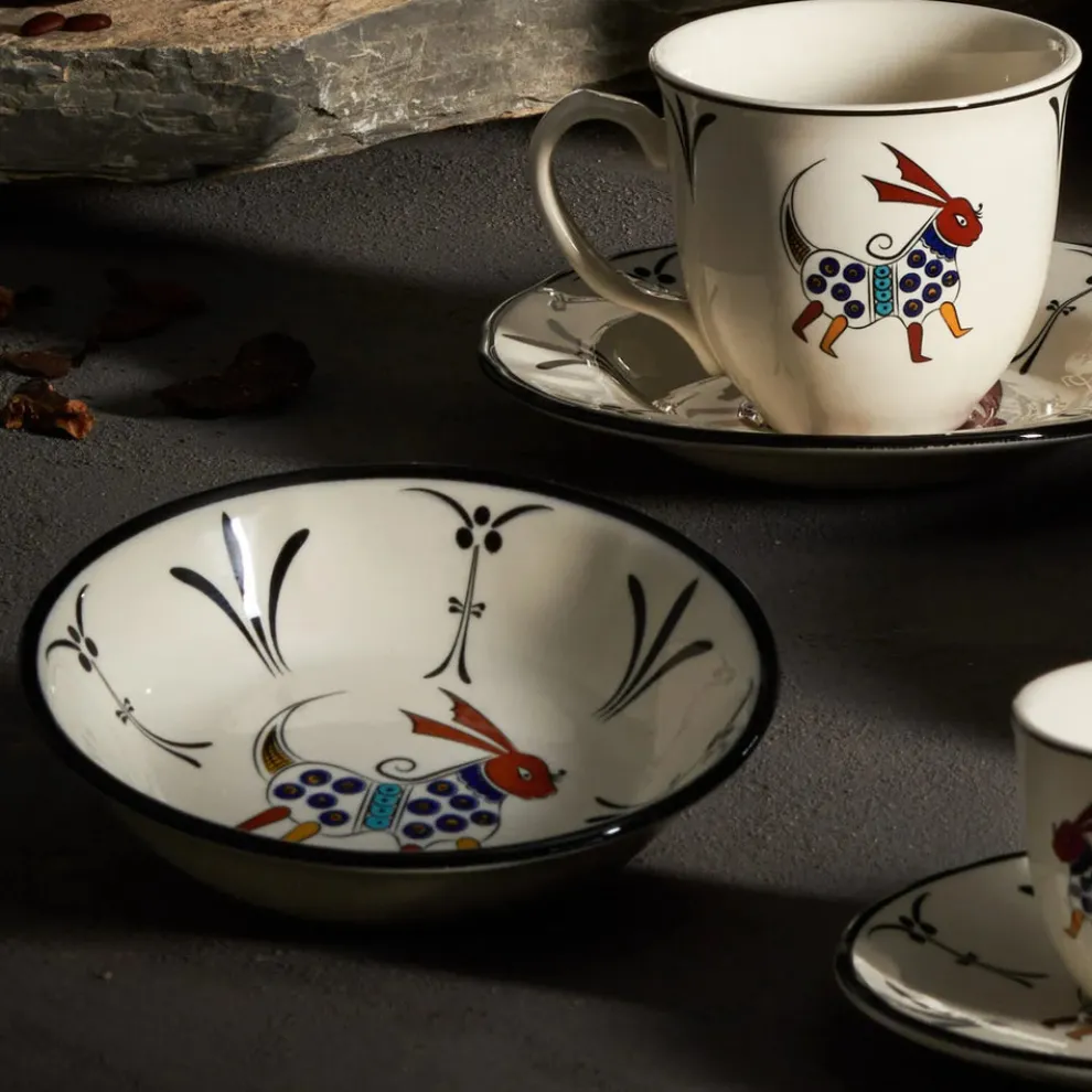 Karaca Paye Seljuk Collection Porcelain Snack Bowl, 14cm, Multi