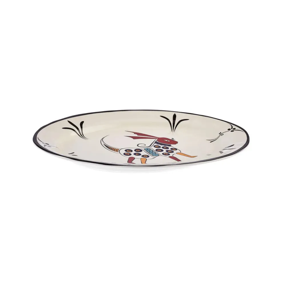 Karaca Paye Seljuk Collection Porcelain Serving Platter, 36cm, Black Multi