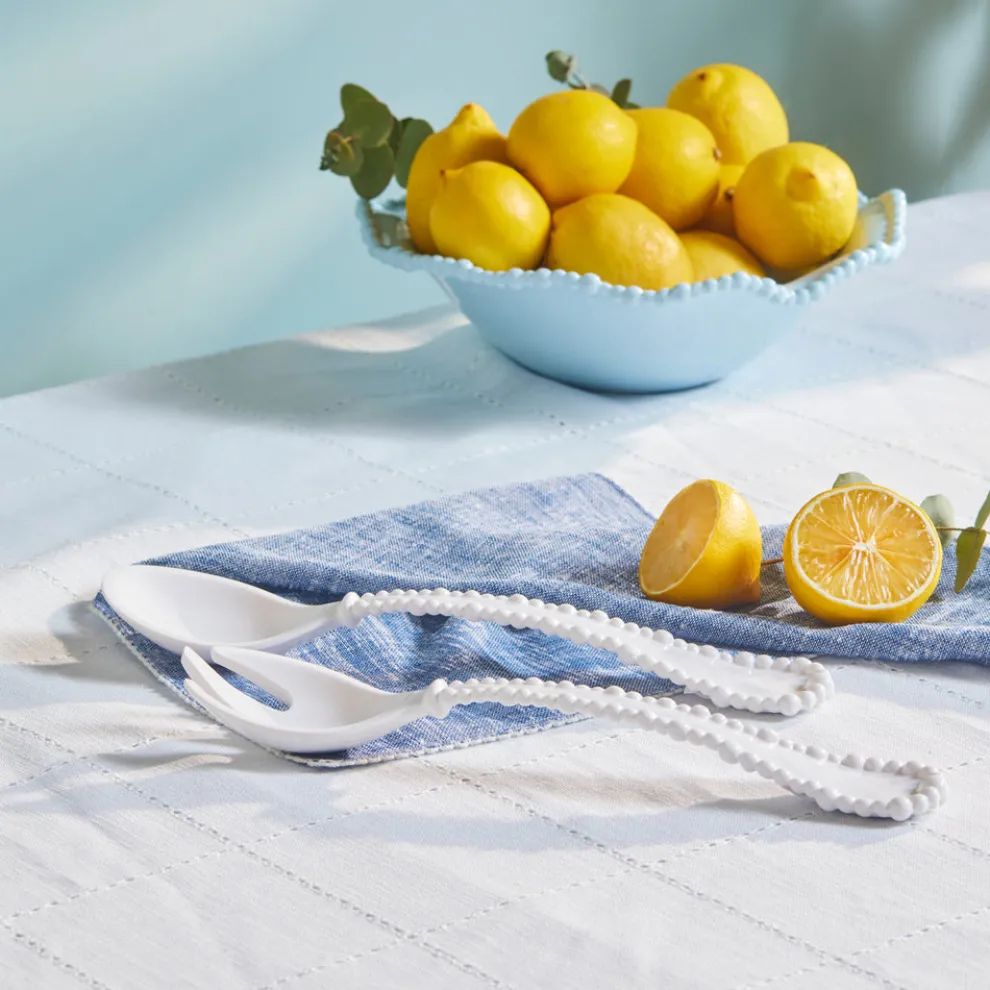 Karaca Perla Melamine 2-Piece Service Set, White