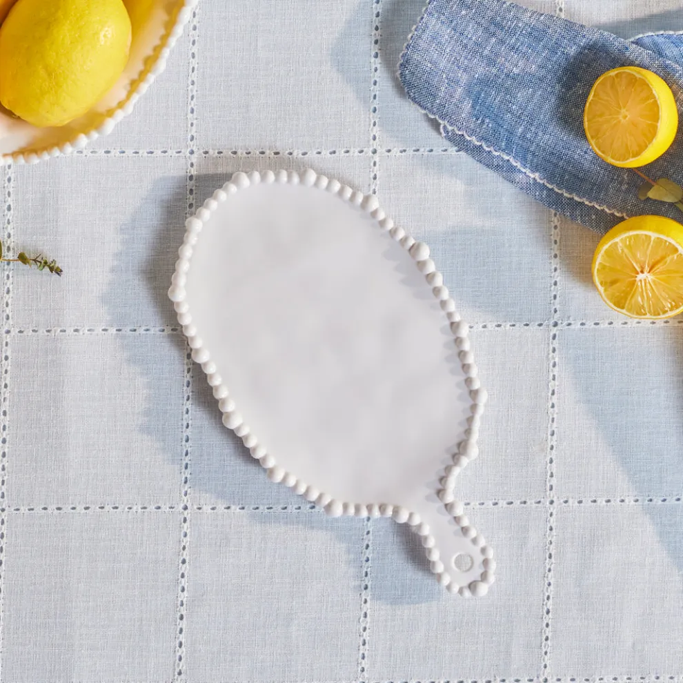 Karaca Perla Melamine Serving Platter , 28cm, White