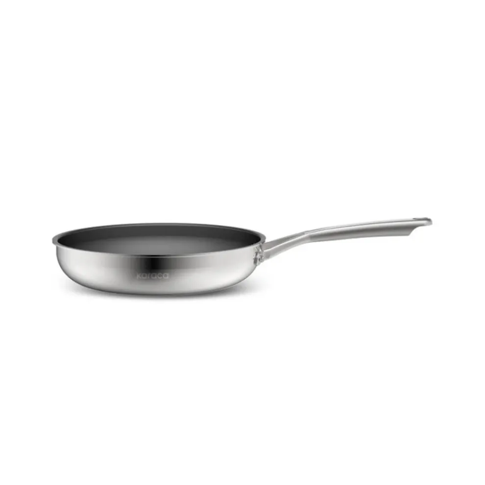 Karaca Plasma Steel 3Ply Non-Stick Induction Frying Pan, 26cm, Silver