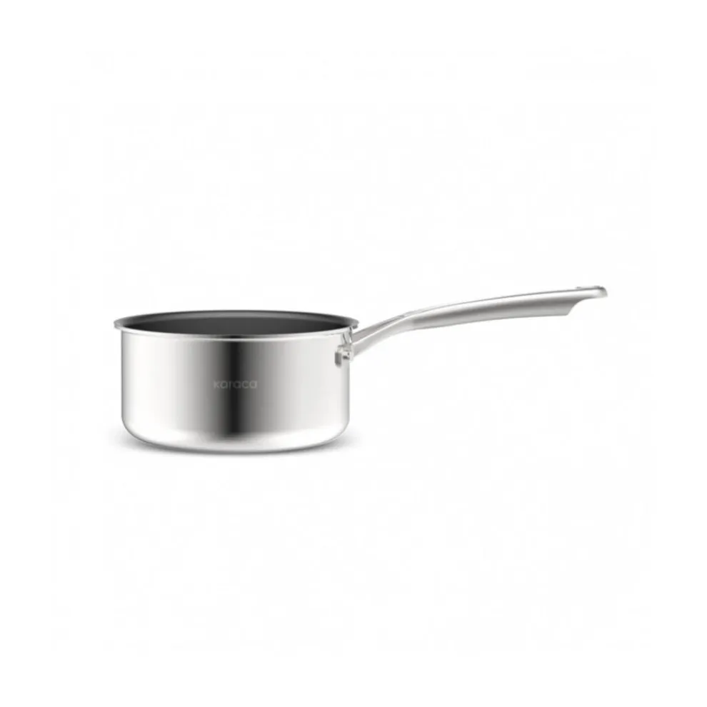 Karaca Plasma Steel 3Ply Non-Stick Sauce Pan, 18cm, Silver