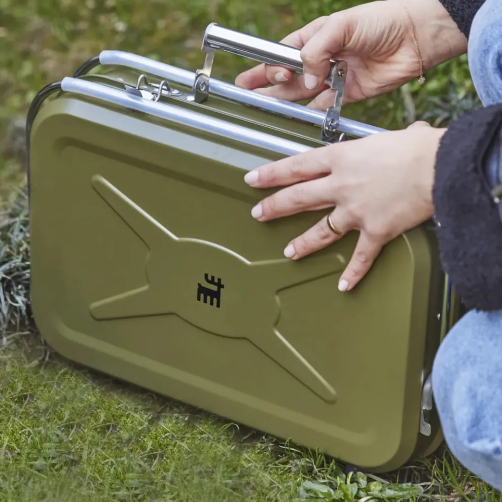 Karaca Portable Stainless Steel Charcoal Barbecue, 40cm, Green