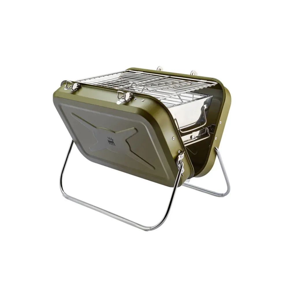 Karaca Portable Stainless Steel Charcoal Barbecue, 40cm, Green