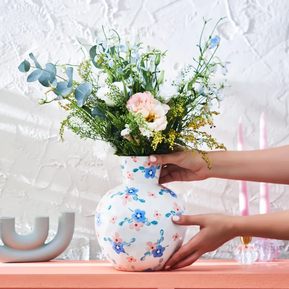 Karaca Primavera Stoneware Vase, 25cm