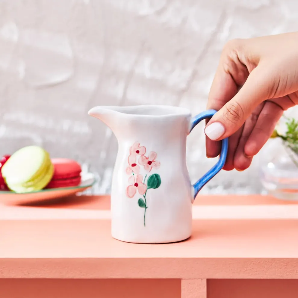 Karaca Primavera Stoneware Milk Jug, 150ml