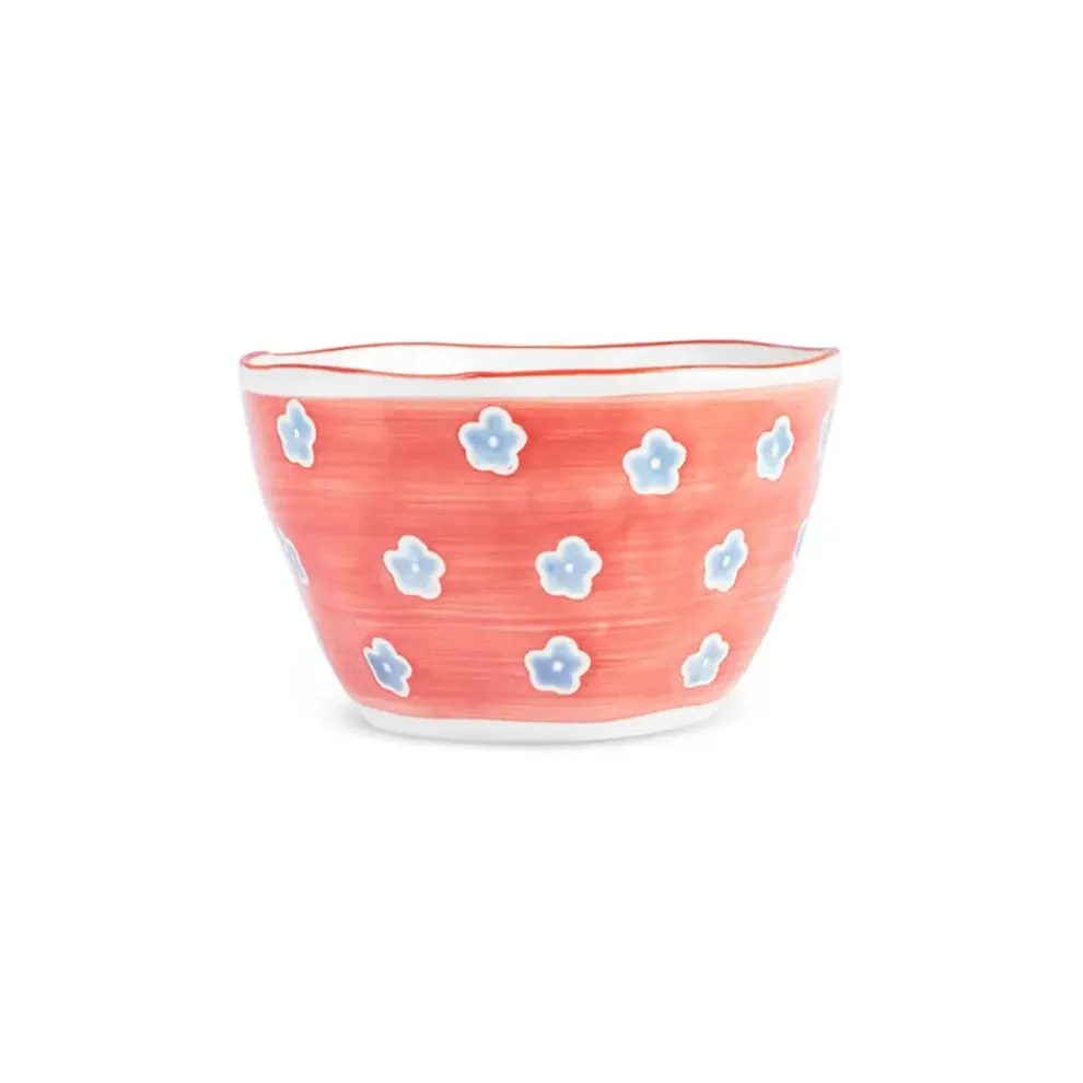 Karaca Primavera Stoneware Bowl, 13cm, Red