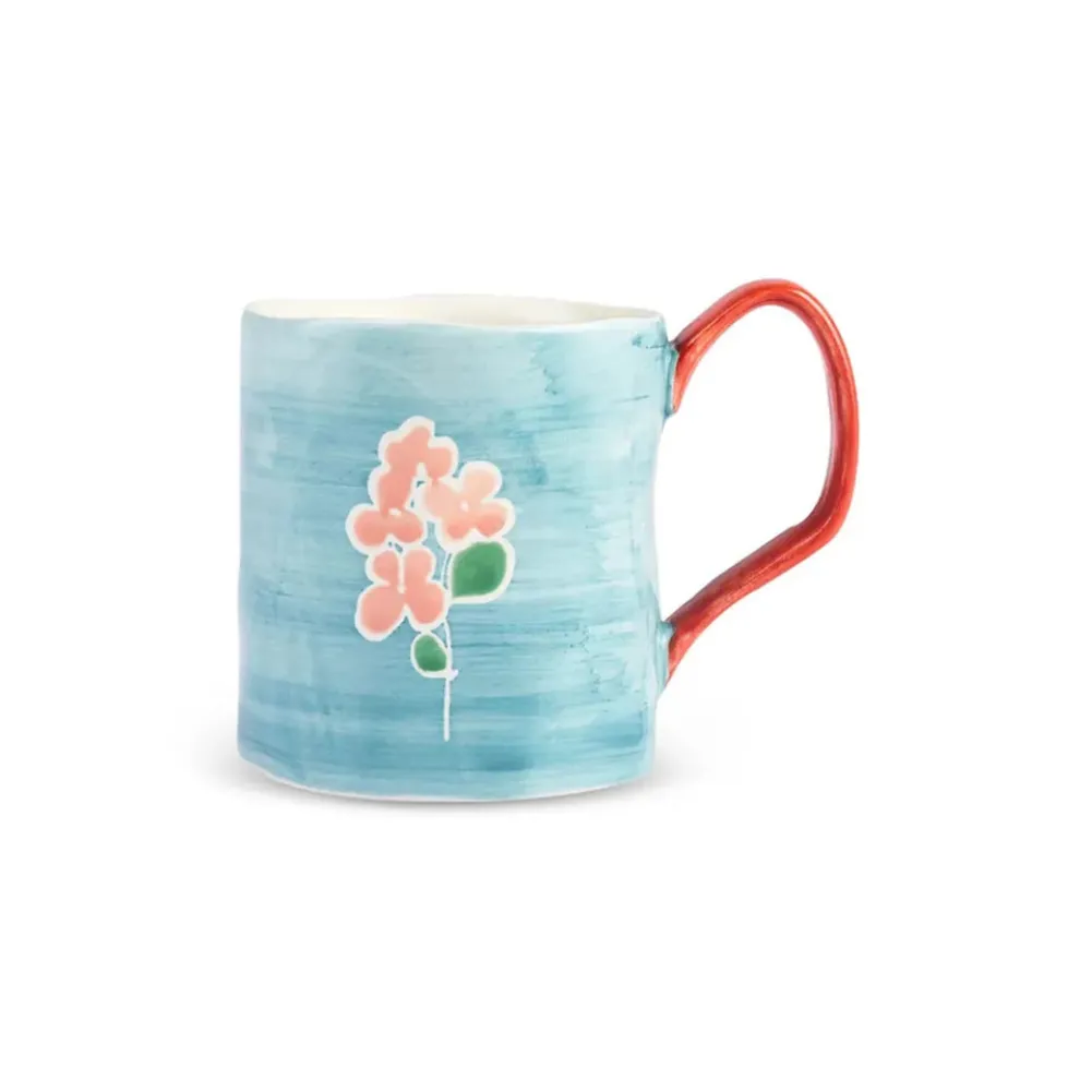Karaca Primavera Stoneware Mug, 400ml, Blue