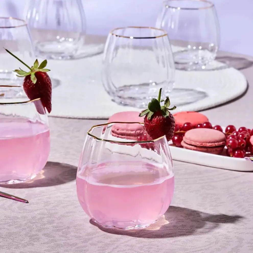 Karaca Priscilla 6-Piece Glass Set for 6 People, 380ml, Gold