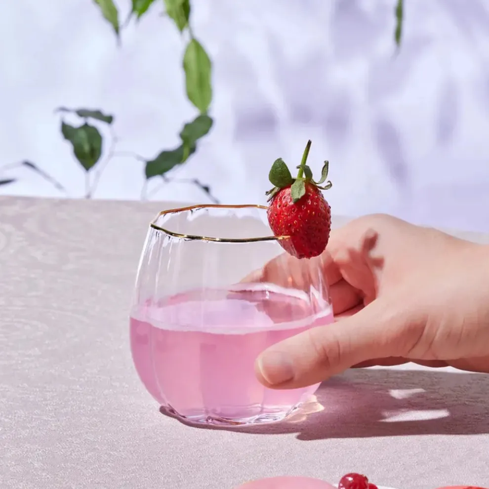 Karaca Priscilla 6-Piece Glass Set for 6 People, 380ml, Gold