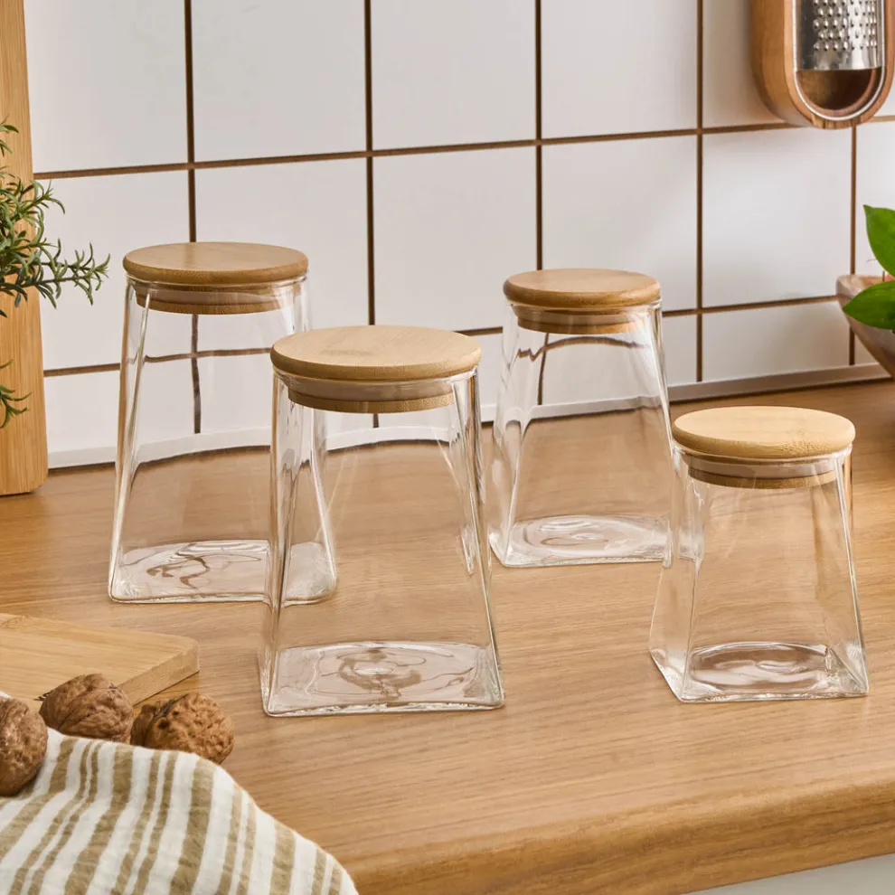 Karaca Prism 4-Piece Storage Container, Transparent