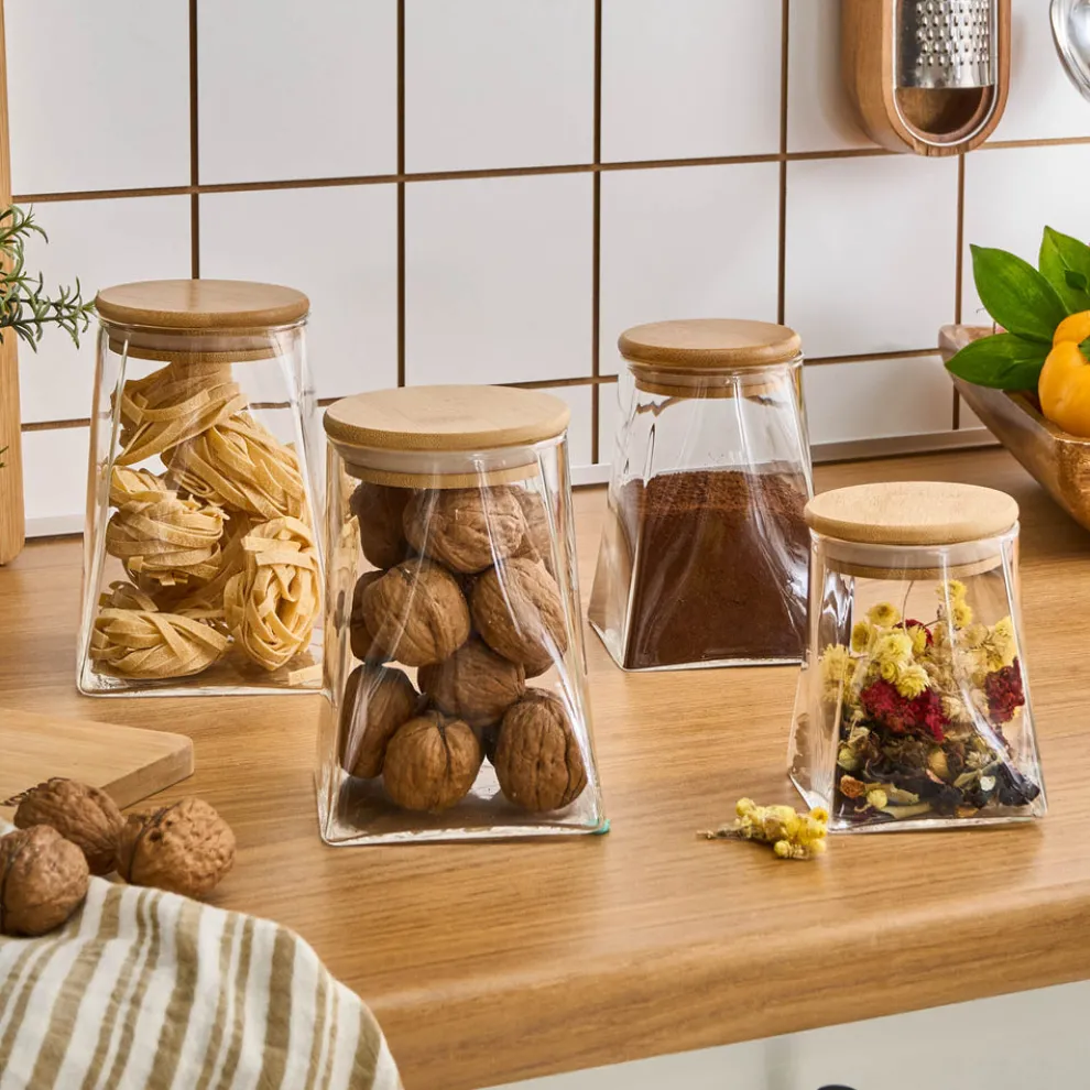 Karaca Prism 4-Piece Storage Container, Transparent