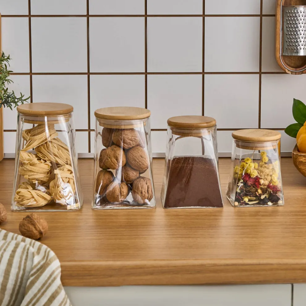 Karaca Prism 4-Piece Storage Container, Transparent