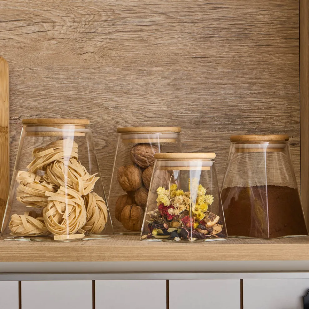 Karaca Prism 4-Piece Storage Container, Transparent