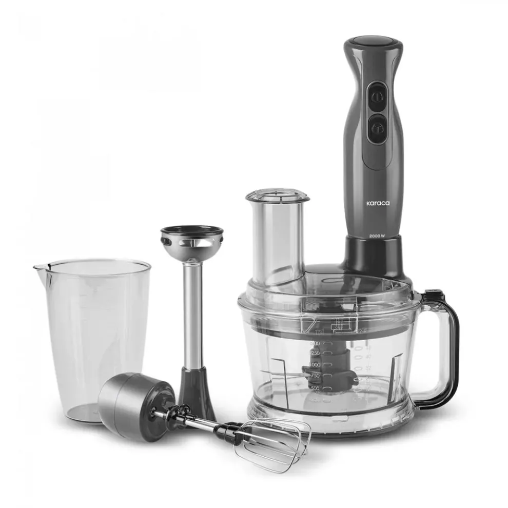 Karaca Pro-Multimax 6 in 1 Multi Purpose Food Processor, 2000W, Space Grey