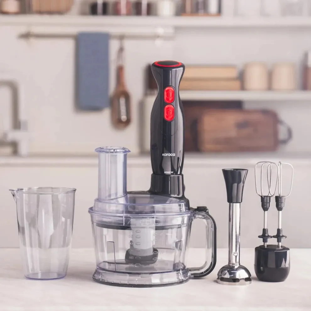 Karaca Pro-Multimax 6 in 1 Multi Purpose Food Processor, 2000W, Black