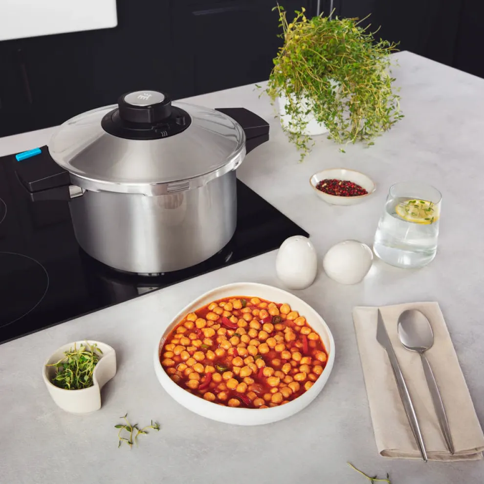 Karaca Quick and Safe 2-Piece Stainless Steel Induction Pressure Cooker Set, 6L+8L