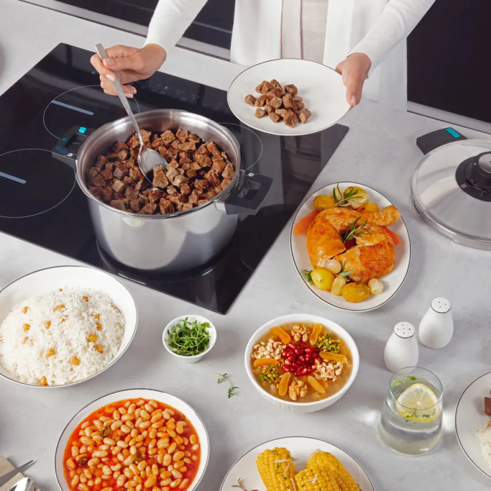 Karaca Quick and Safe 2-Piece Stainless Steel Induction Pressure Cooker Set, 6L+8L