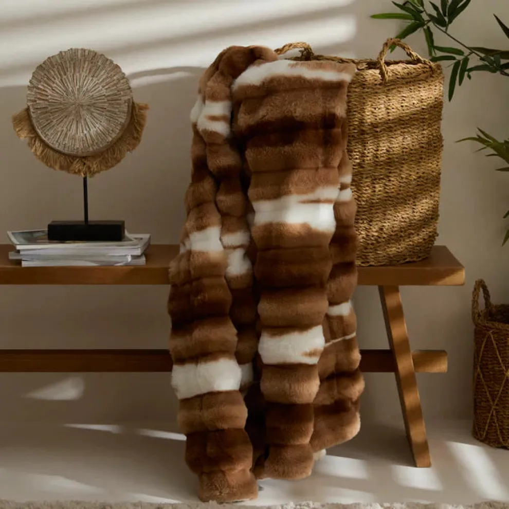 Karaca Rabbit Sherpa Blanket, 130x150cm, Single, Brown