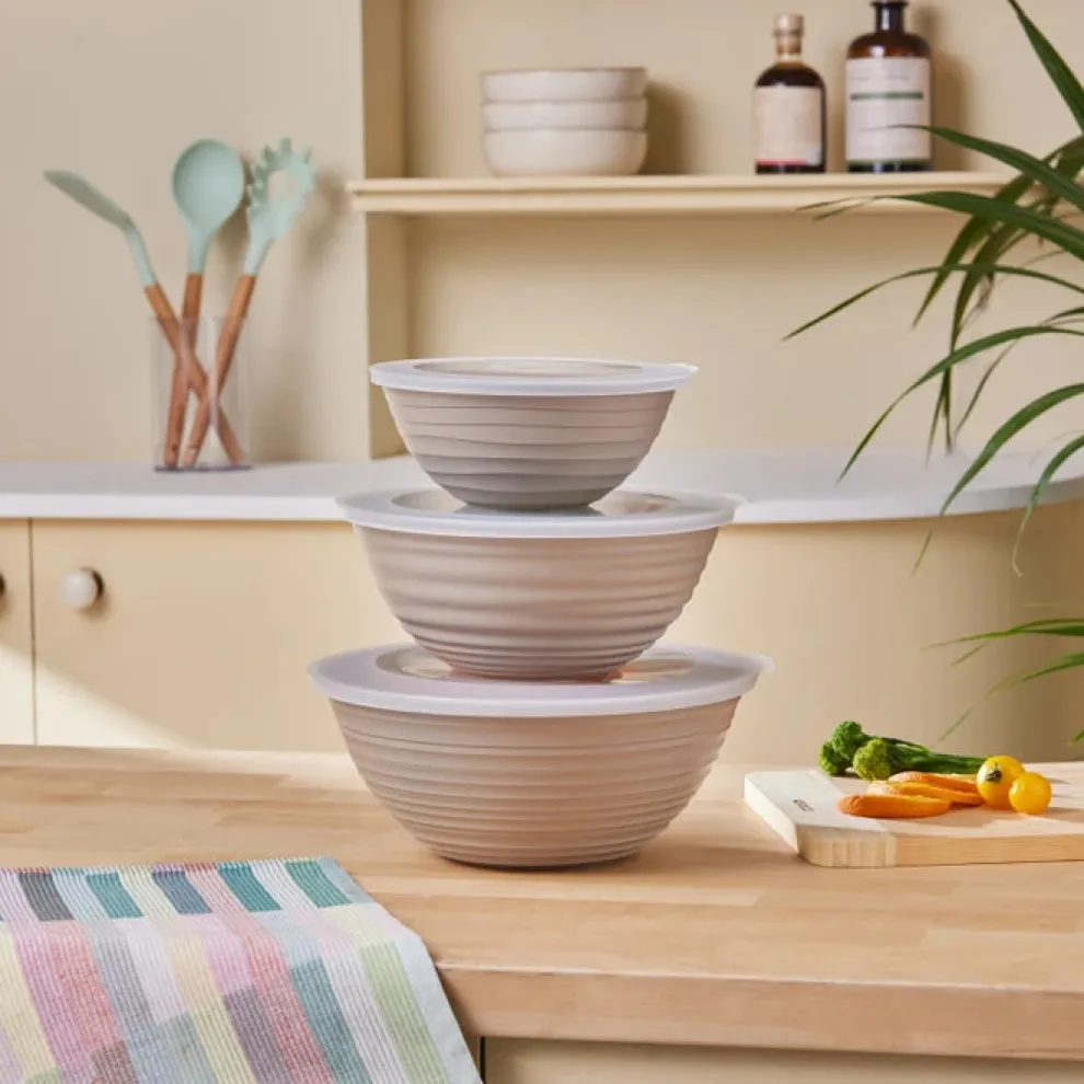 Karaca Raffini 3 Piece Storage Container, Brown