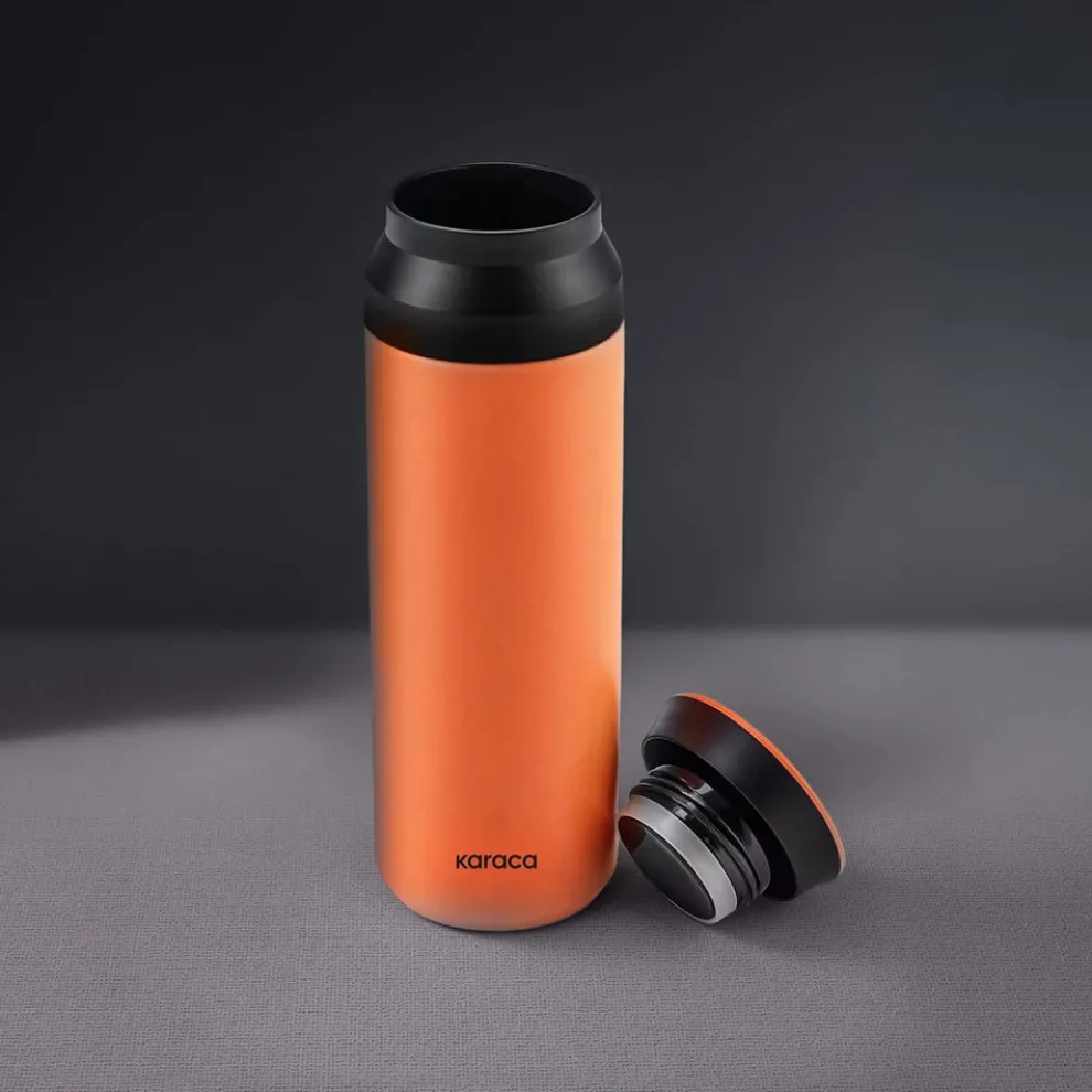 Karaca Rainbow Leak-Proof Stainless Steel Flask, 500ml, Orange